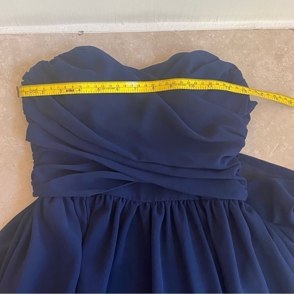 Lulus Moonlight Serenade Navy Blue Strapless Women XS Maxi Dress Formal Wedding - Picture 11 of 15